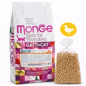 Quru yem Monge Cat Sterilised, qısırlaşdırılmış pişiklər üçün, ördək ilə 1 kq çəki ilə