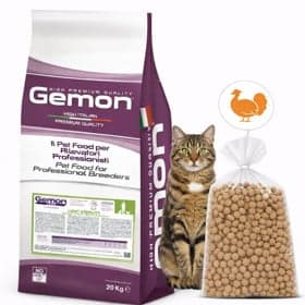 Quru yem Gemon Cat Sterilised qısırlaşdırılmış pişiklər üçün hind quşu ilə 1 kq çəki ilə