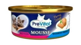 Pişik balaları üçün paştet Prevital Kitten Cat Mousse Okean balığı ilə, 85 q