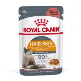 Nəm yem Royal Canin Hair&Skin yetkin pişiklər üçün, sousda parçalar, 85 q