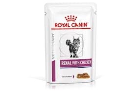 Xroniki böyrək xəstəliyi olan pişiklər üçün nəm yem Royal Canin Renal toyuq sousu ilə 85 q