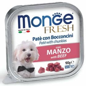 Nəm yem Monge Fresh yetkin itlər üçün, mal əti, 100 q