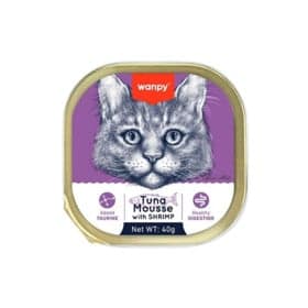 Nəm yem-mus pişiklər üçün tuna və karides ilə Wanpy 40 q