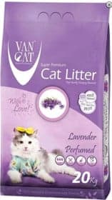 Pişik tualeti üçün doldurucu Van Cat Super Premium Quality Lavender Bentonit topalanan 20 kq (24 l)