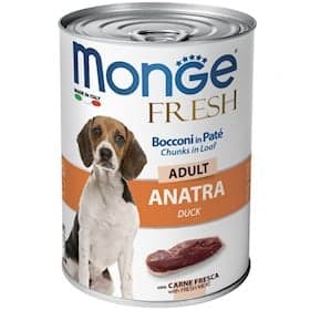 Nəm yem Monge Fresh Dog Adult Duck 14564, itlər üçün, ördək əti ilə, 400 q
