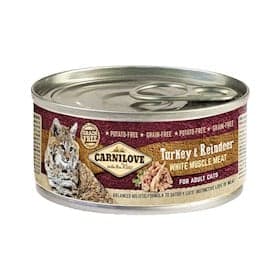 Pişiklər üçün konserv Carnilove Turkey & Reindeer, hindtoyuğu və maral əti ilə, 100 qr