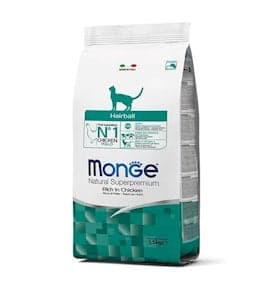 Quru yem Monge Hairball Rich in Chicken yetkin pişik tükünü çıxartmaq üçün toyuq əti ilə, 400 q