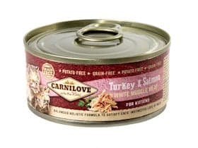 Konserv Carnilove Kitten Turkey&Salmon pişik balaları üçün, hind quşu və qızılbalıq ilə, 100 q