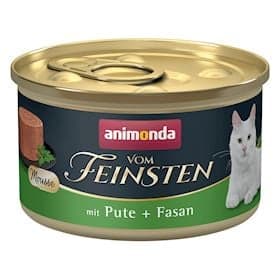 Konserv Animonda Vom Feinsten Adult Cat Mousse yetkin pişiklər üçün, qırqovul və hind quşu əti ilə, 85 q