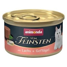 Konserv Animonda Vom Feinsten Adult Cat Mousse yetkin pişiklər üçün, qızılbalıq və quş əti ilə, 85 q