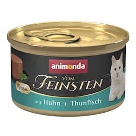 Konserv Animonda Vom Feinsten Adult Cat Mousse yetkin pişiklər üçün, ton balığı və toyuq ilə, 85 q